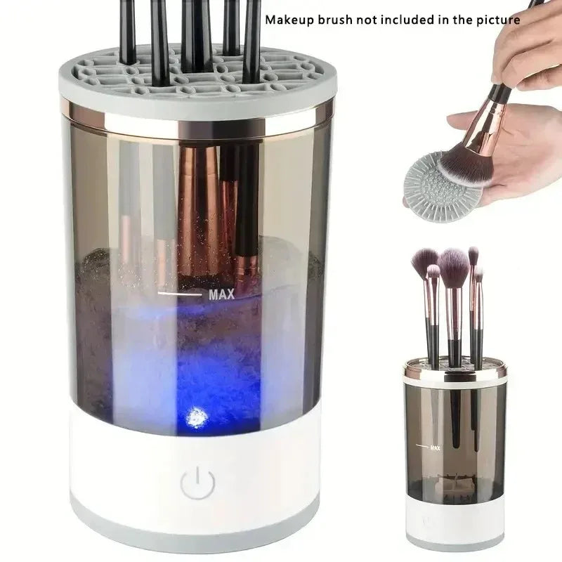 New Electric Automatic Rotating Makeup Brush Cleaner Cosmetic Brush Washing Machine - Color: Black